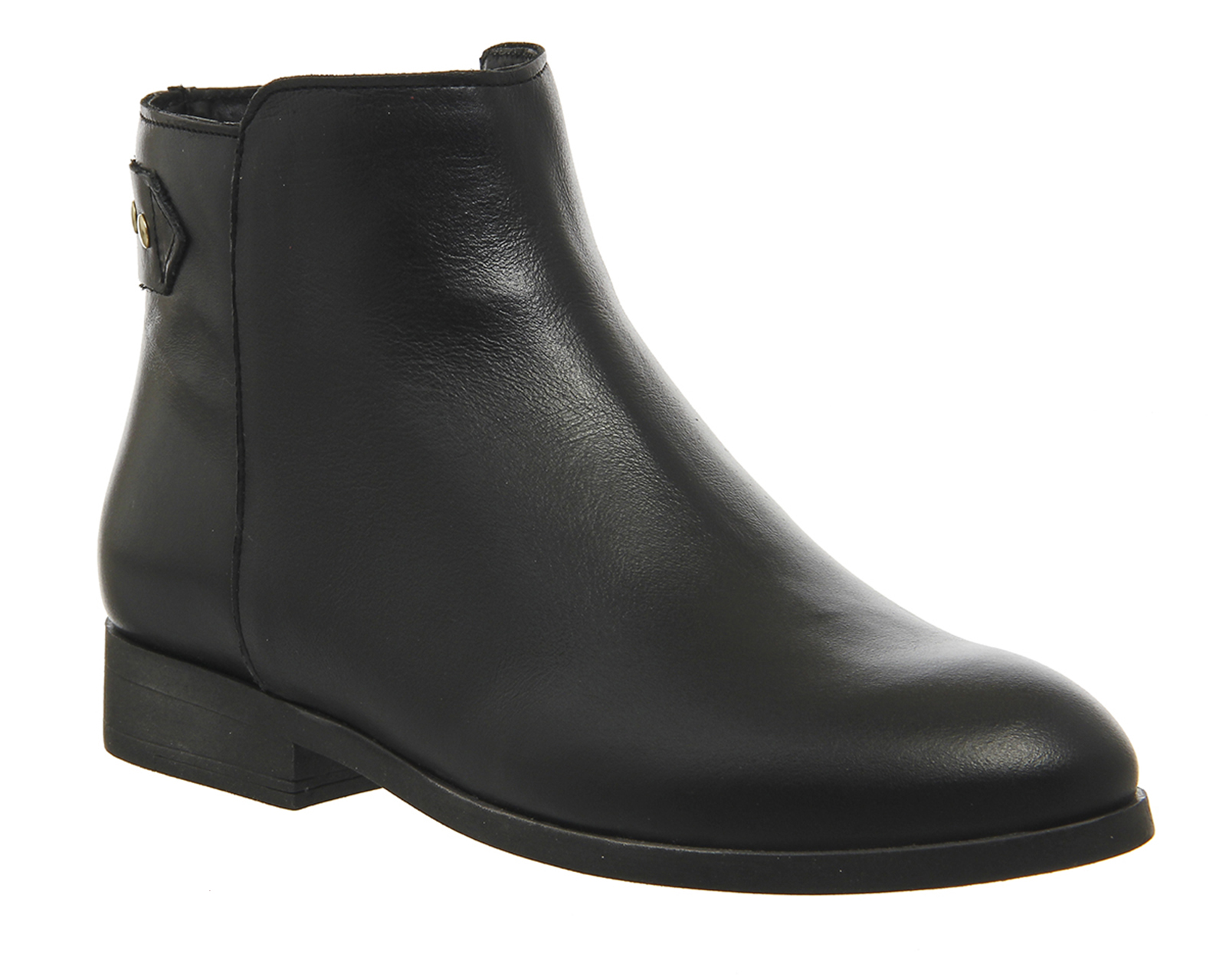 OFFICEIntro Back Strap BootsBlack Leather