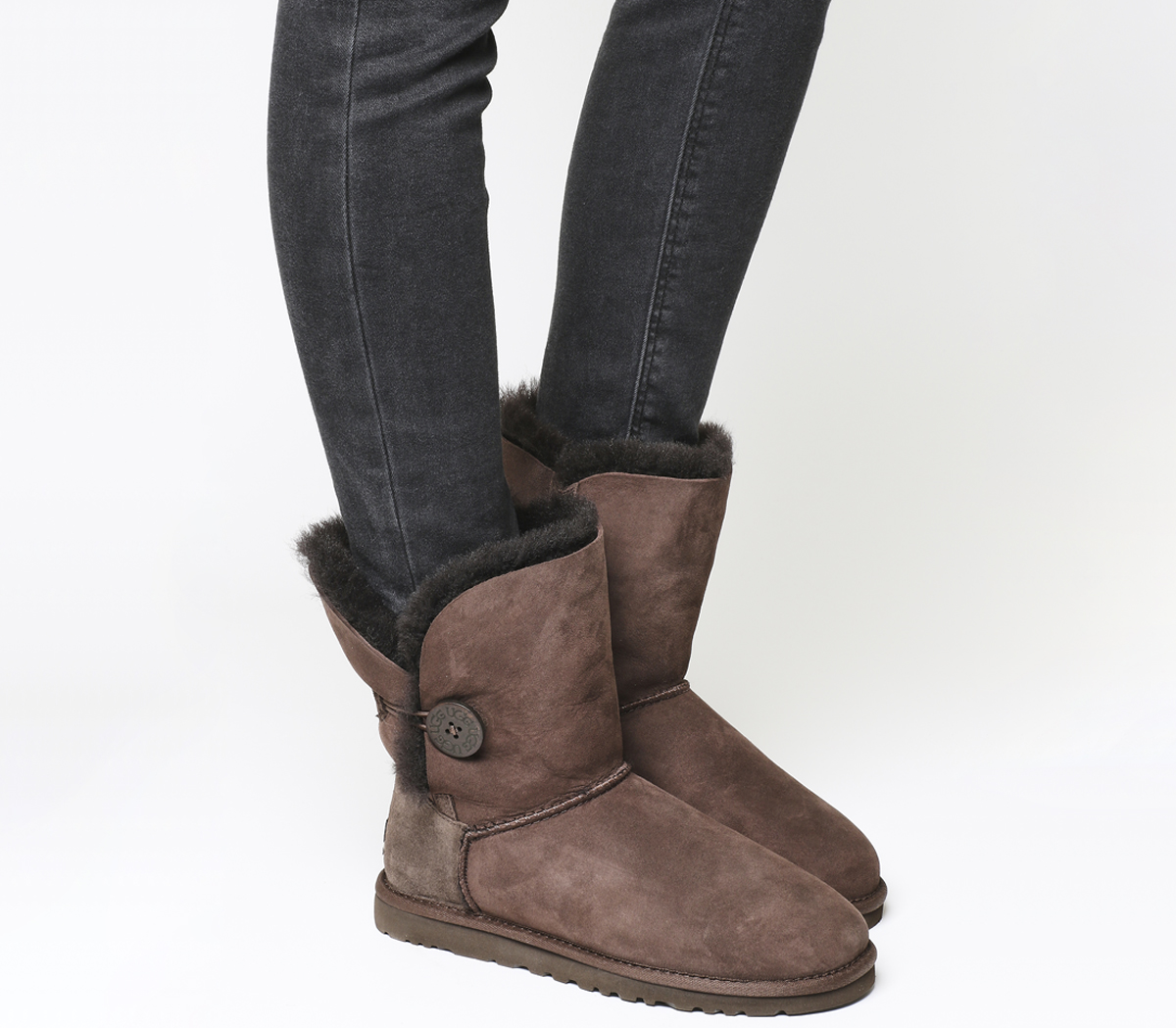 UGG Bailey Button Boots Chocolate Suede 