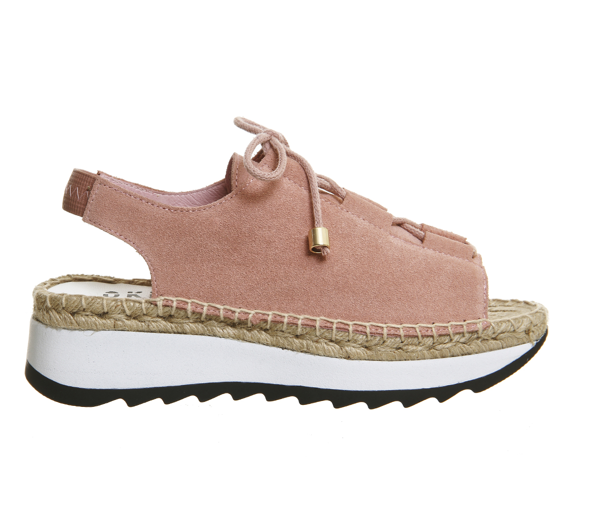 Oki KutsuMizu Lo LacePink Suede