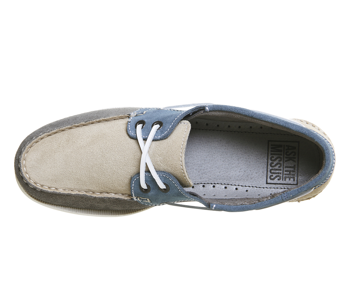 Ask the MissusDolphin Boat ShoesBlue Beige Grey Suede