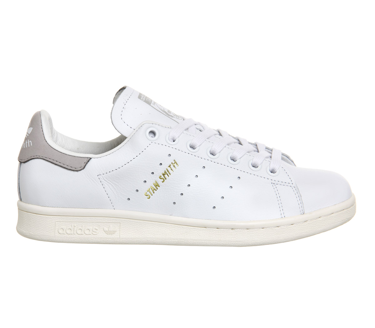 white and grey stan smiths