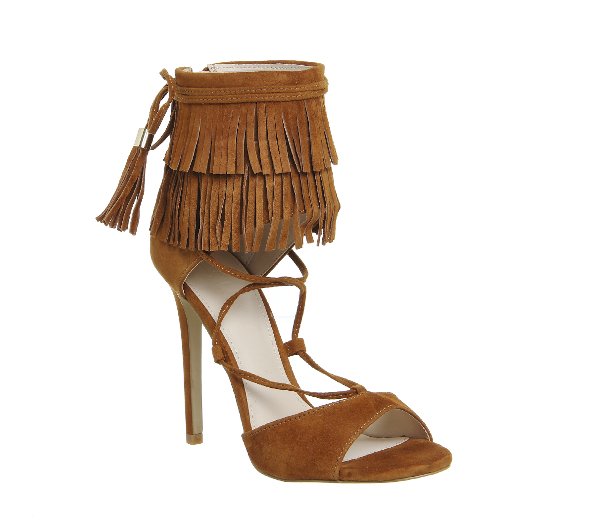OFFICEAmber Fringe Cuff SandalTan Suede