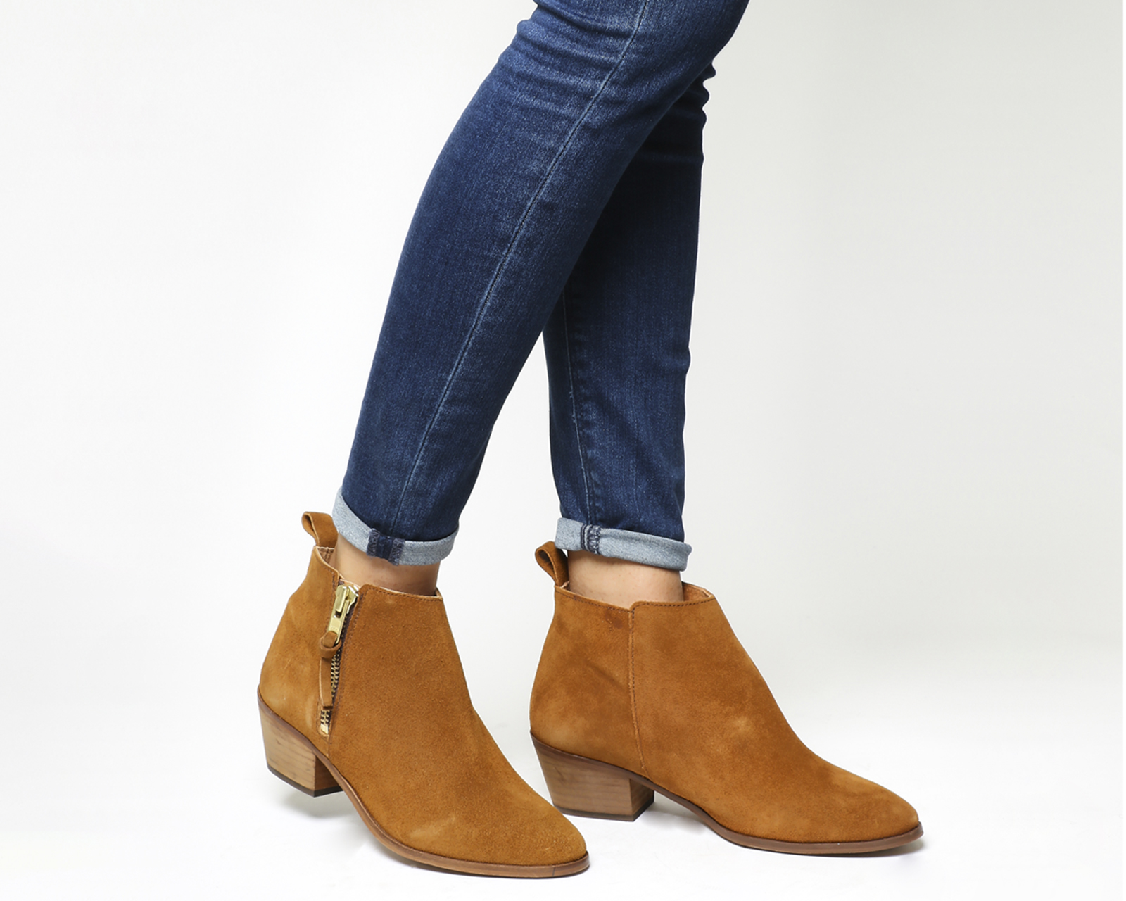 OFFICEImposter Side Zip Ankle BootsTan Suede