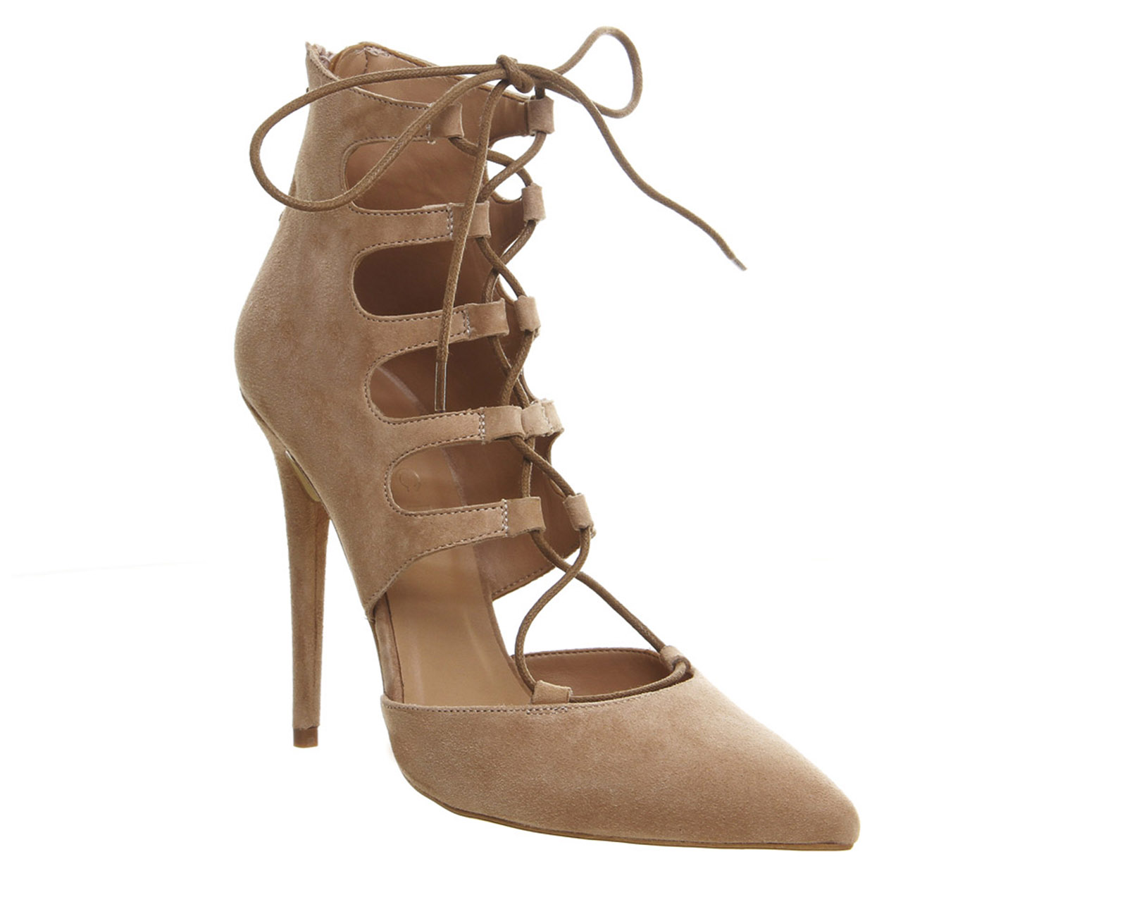 Point Court Shoes Nude Kid Suede 