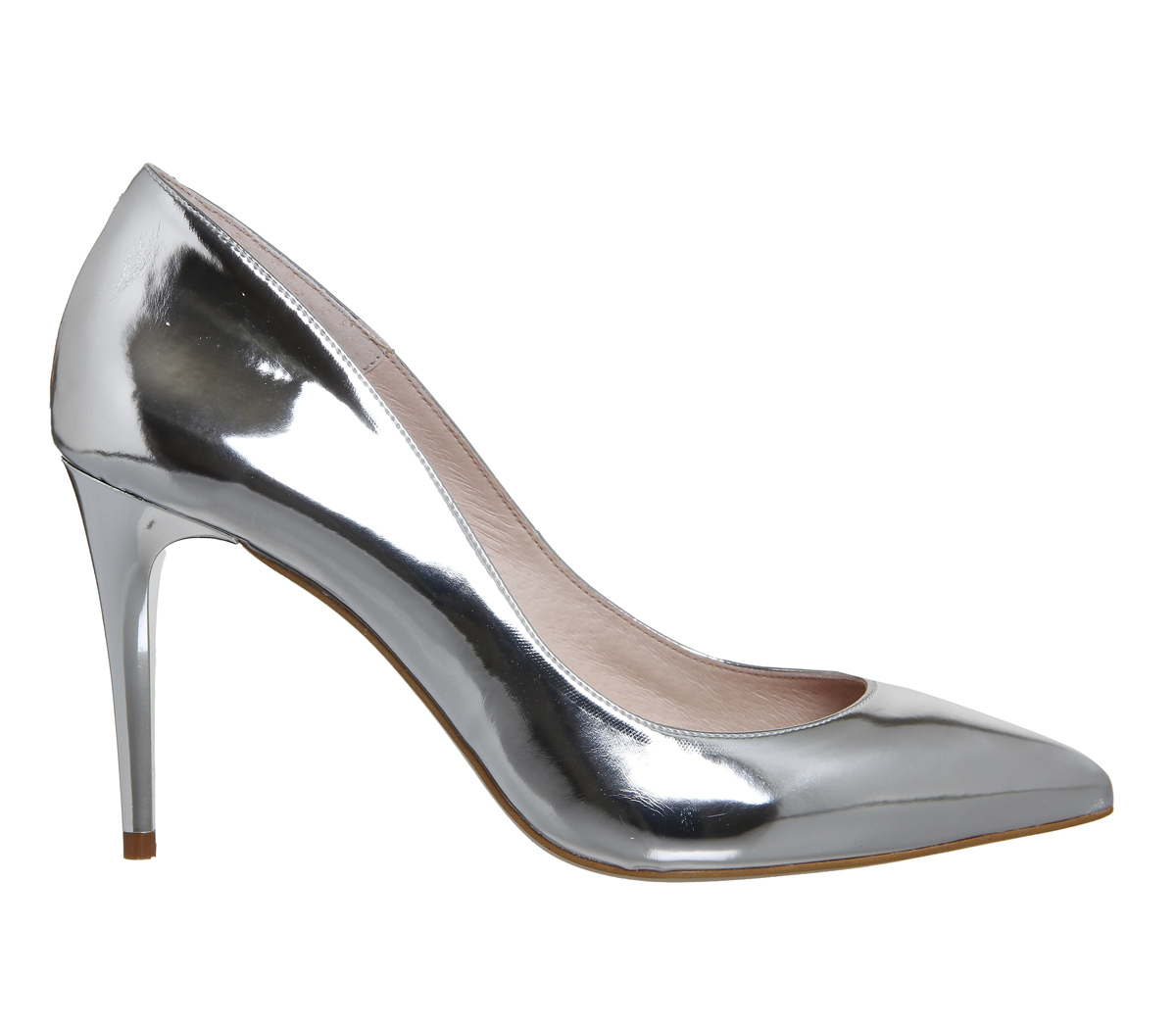 OFFICE Fleur Point Courts Silver - Mid Heels