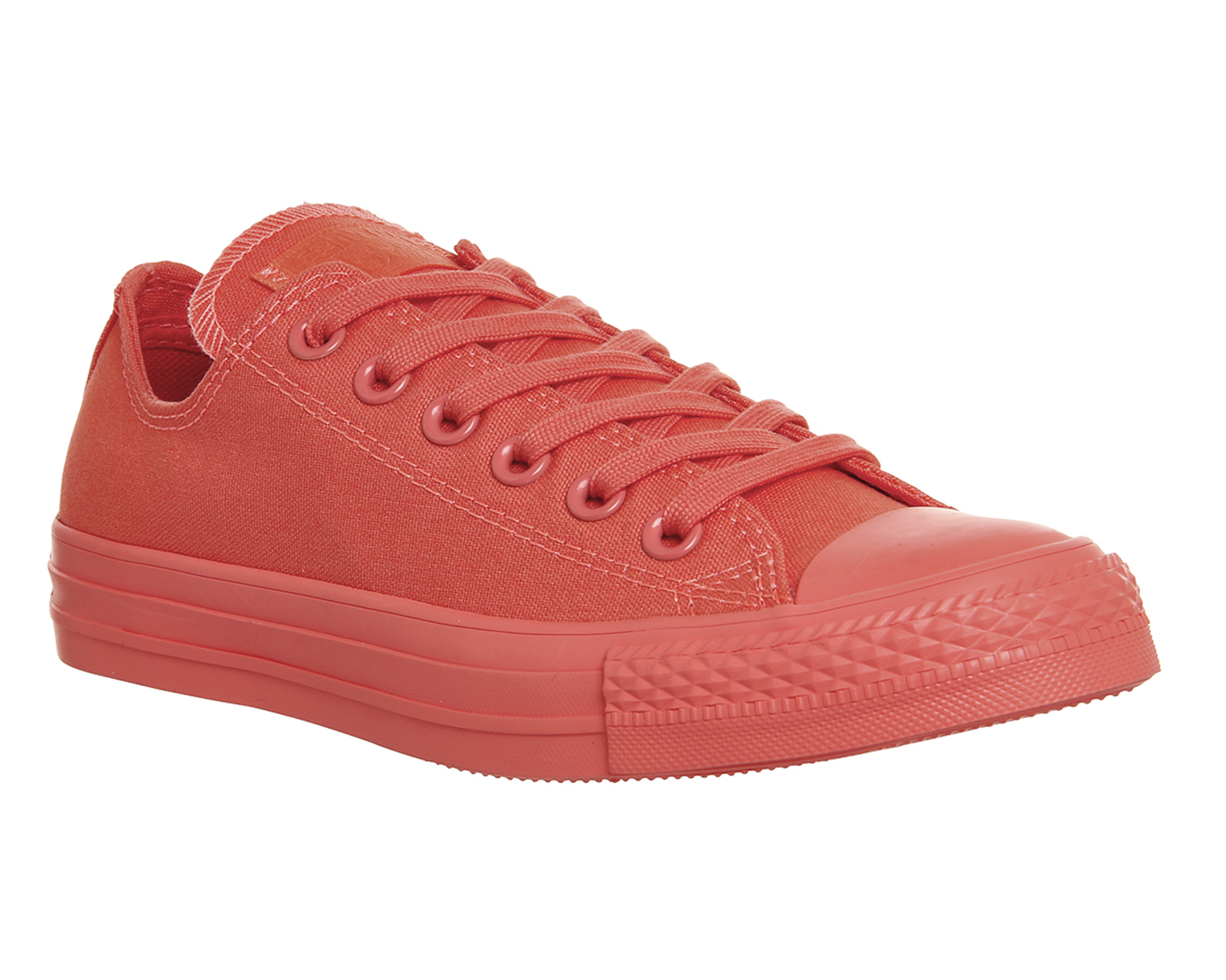 coral canvas ox trainers