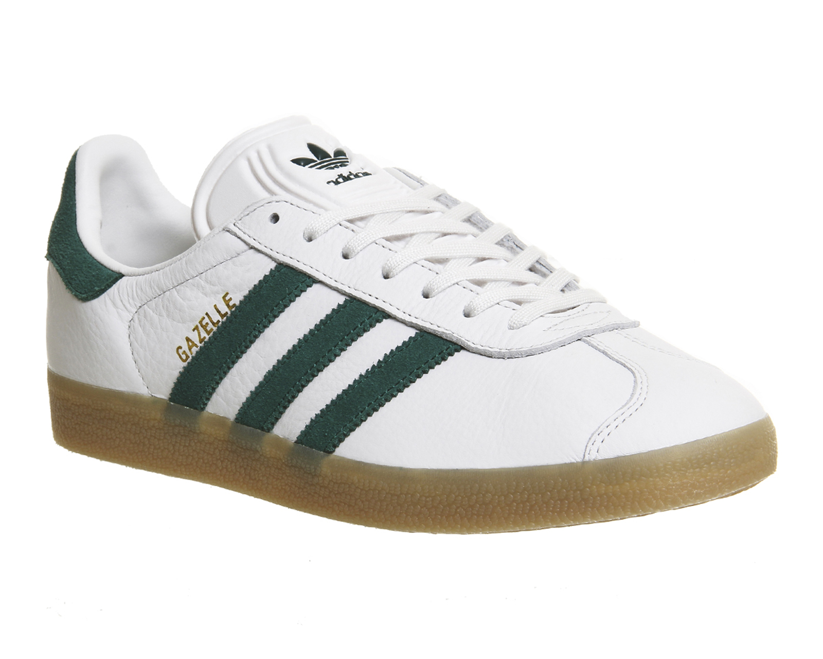 adidas originals gazelle vintage green and white trainers