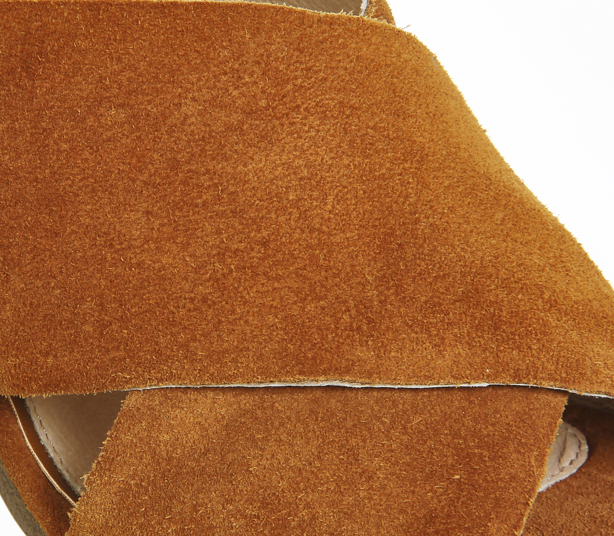 OFFICEAssume Square Toe Cross Strap MulesTan Suede