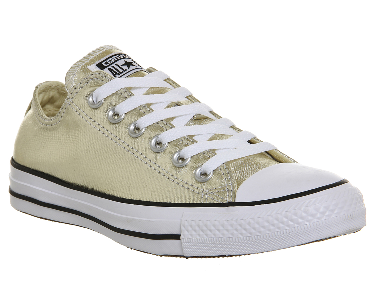 converse rose gold all star metallic leather ox trainers