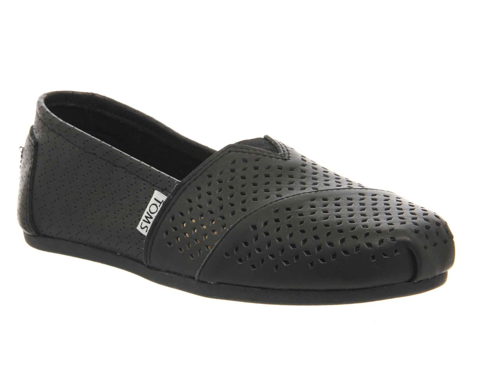 toms black leather shoes