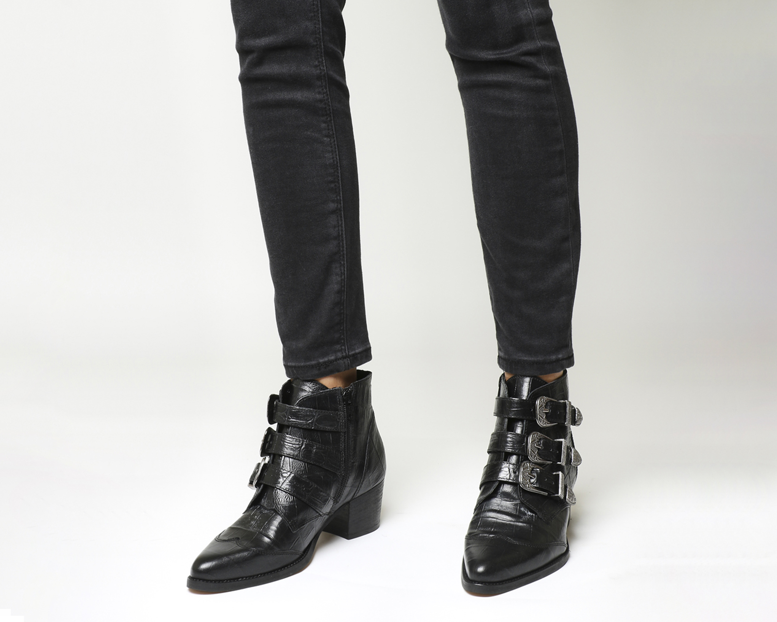 Office Jagger Multi Buckle Boots Black 