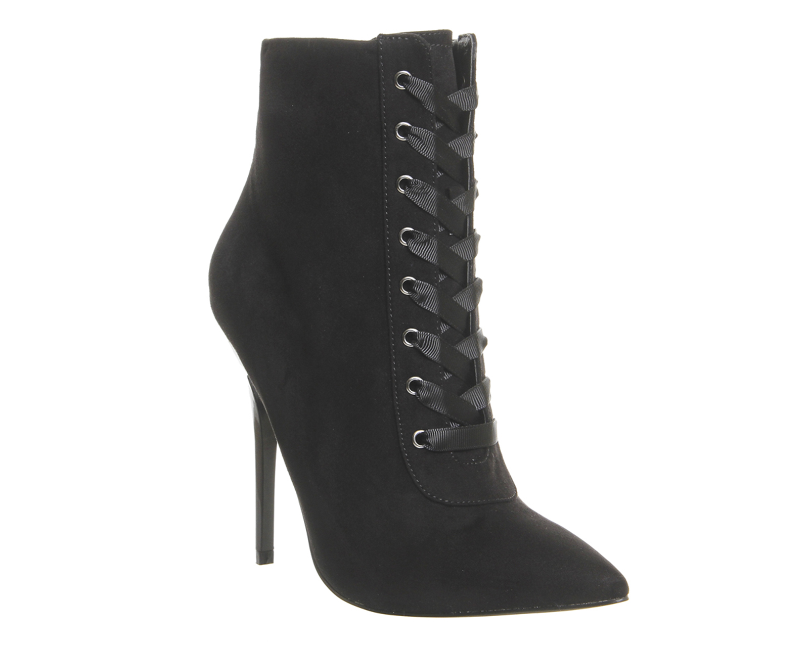 OFFICELust Lace Up Pointed BootsBlack