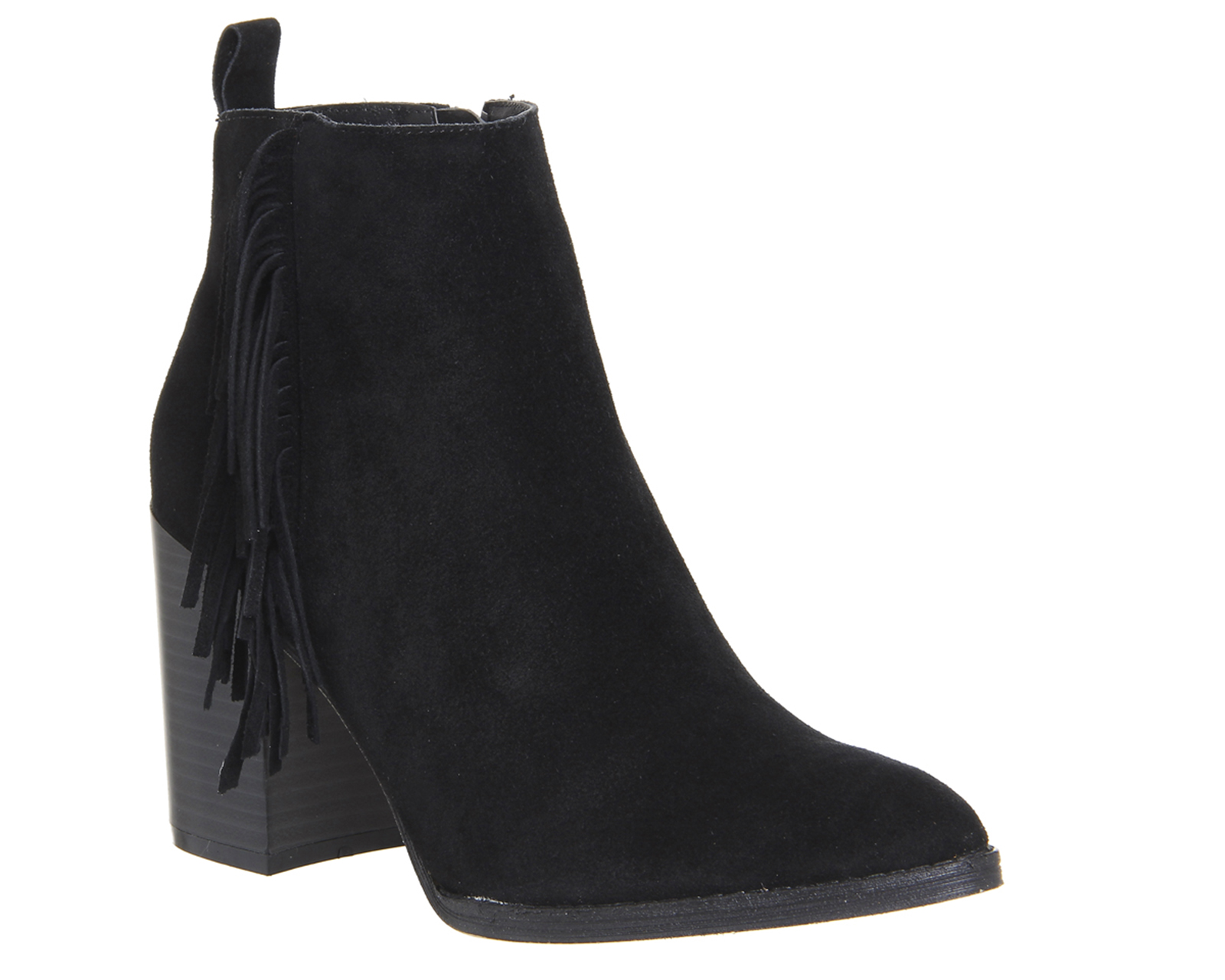 OFFICEJasper Fringed BootsBlack Suede
