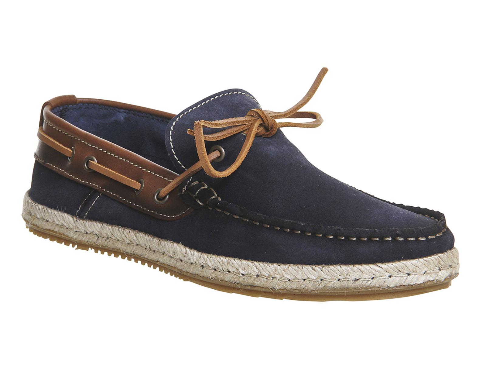 OFFICEDone Boat ShoesNavy Suede Tan Leather