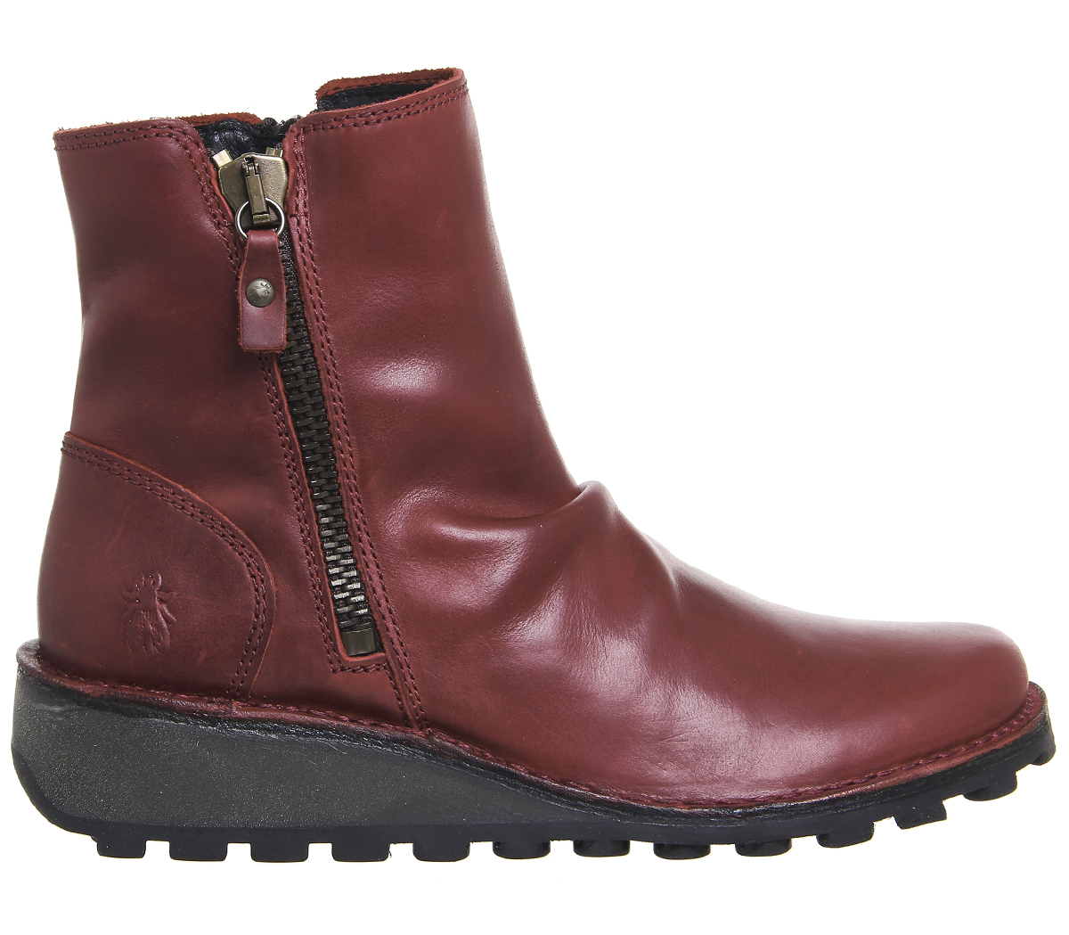 Fly LondonMon Zip BootRed Rug