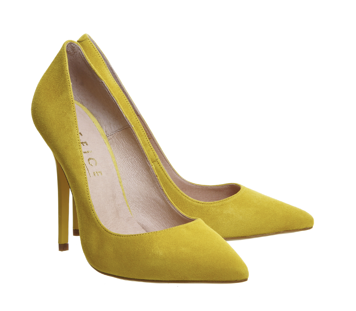 OFFICEOn To Point Court HeelsYellow Kid Suede