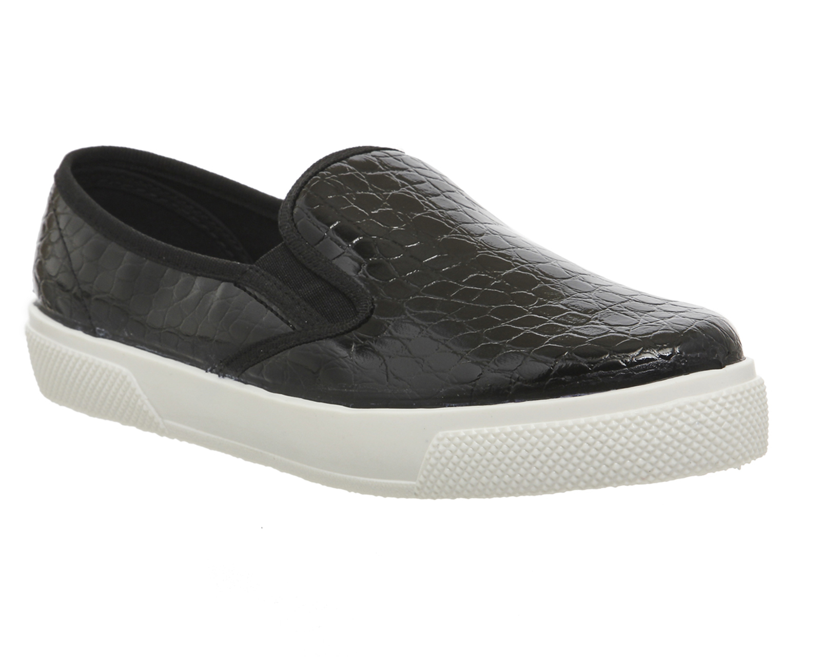 Shoes Black Patent Croc - Flats