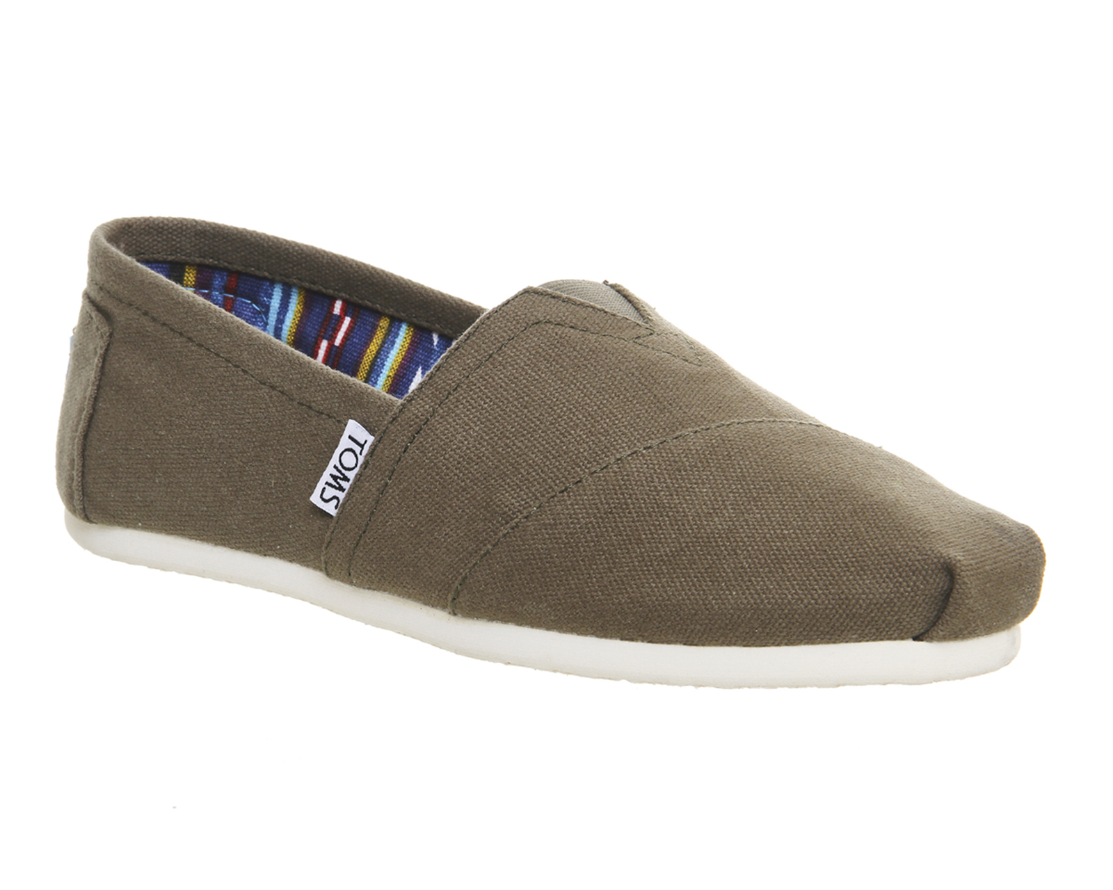 Toms Classic Slip Ons Olive Canvas - Flats