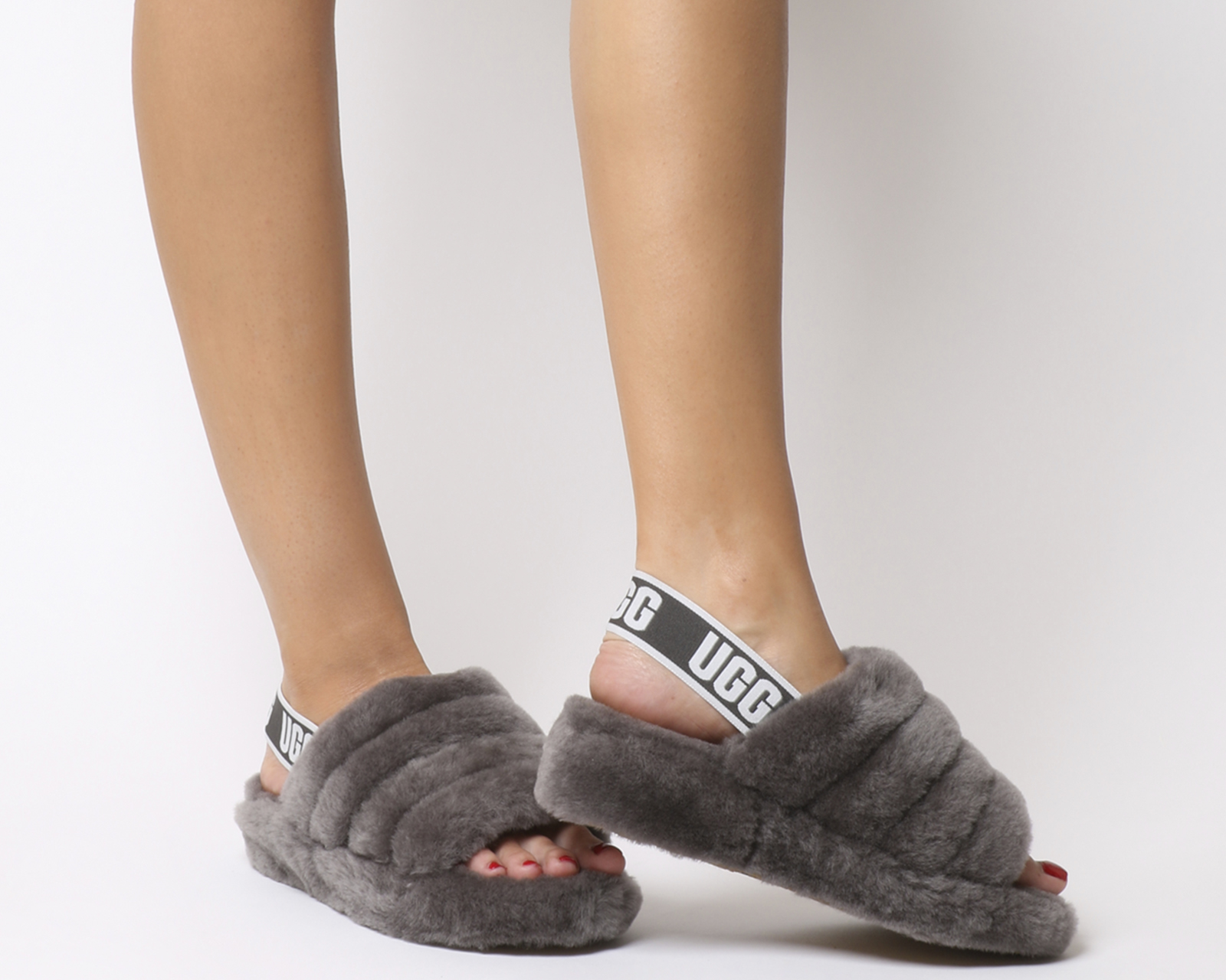 UGG Fluff Yeah Slides Charcoal - Sandals