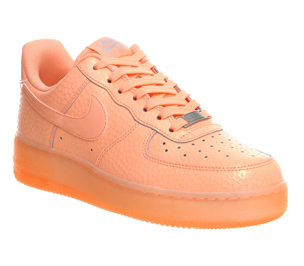 nike peach contrast swoosh air force 1 trainers