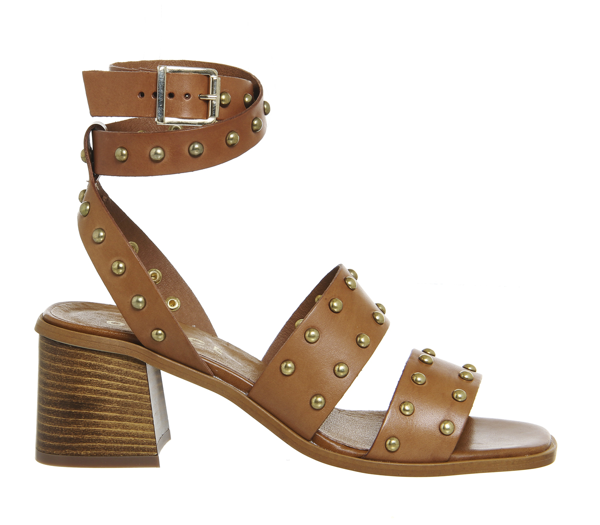 OFFICEFan Girl Studded SandalsTan Leather