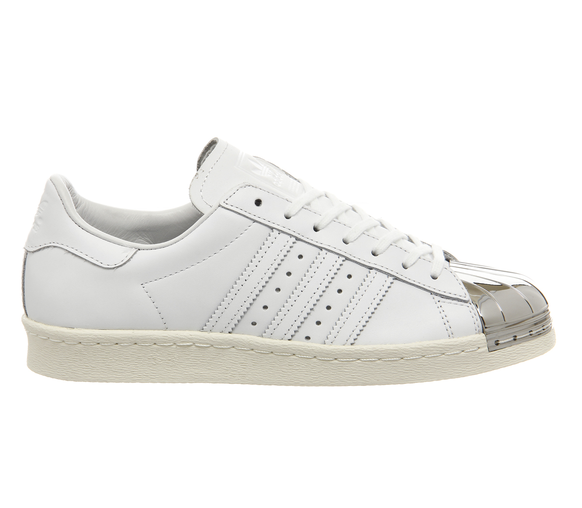adidas Superstar 80's Metal Toe Trainers White White Silver Metal Toe ...