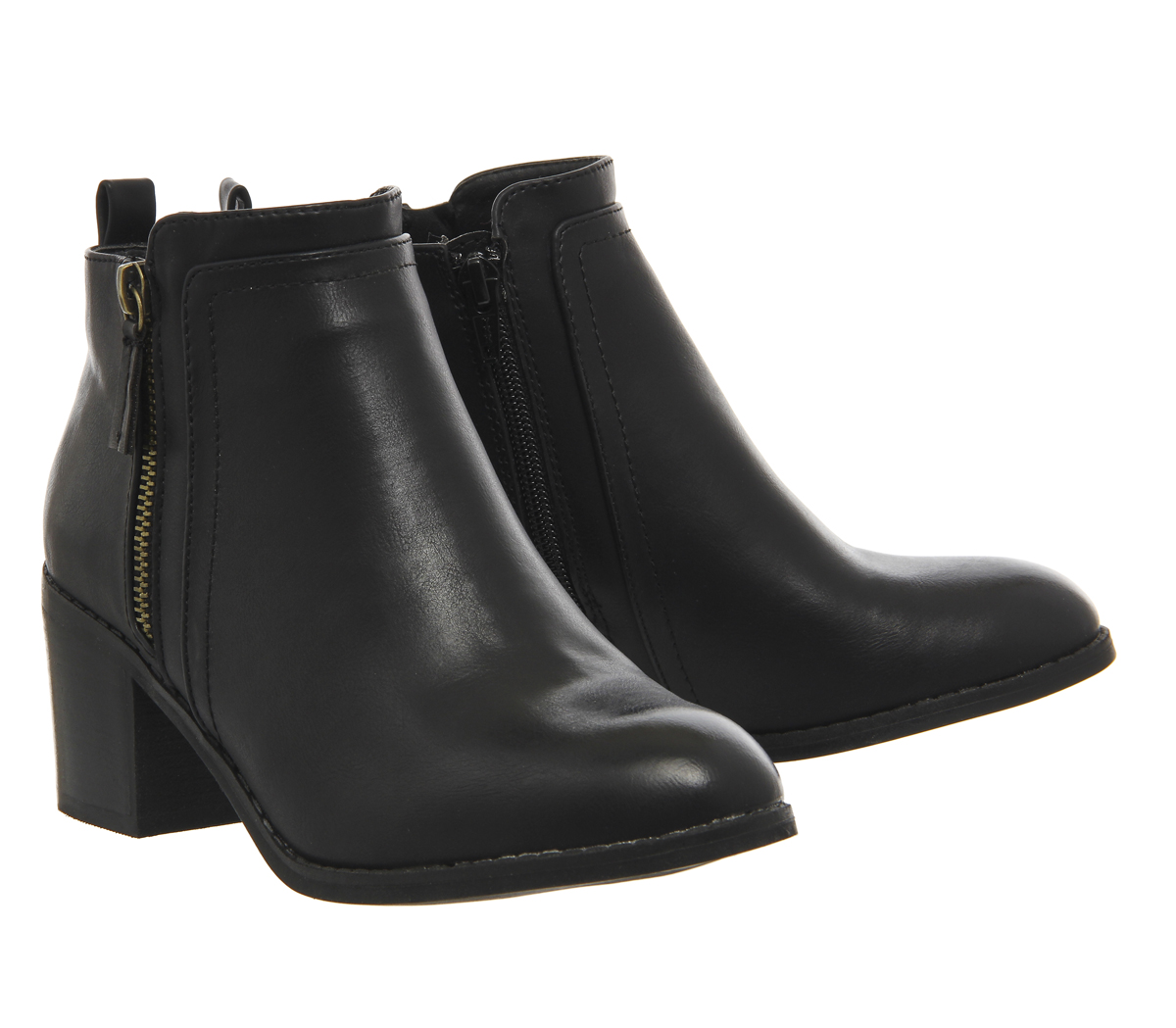 Office Incarnation Double Zip Boots Black - Ankle Boots