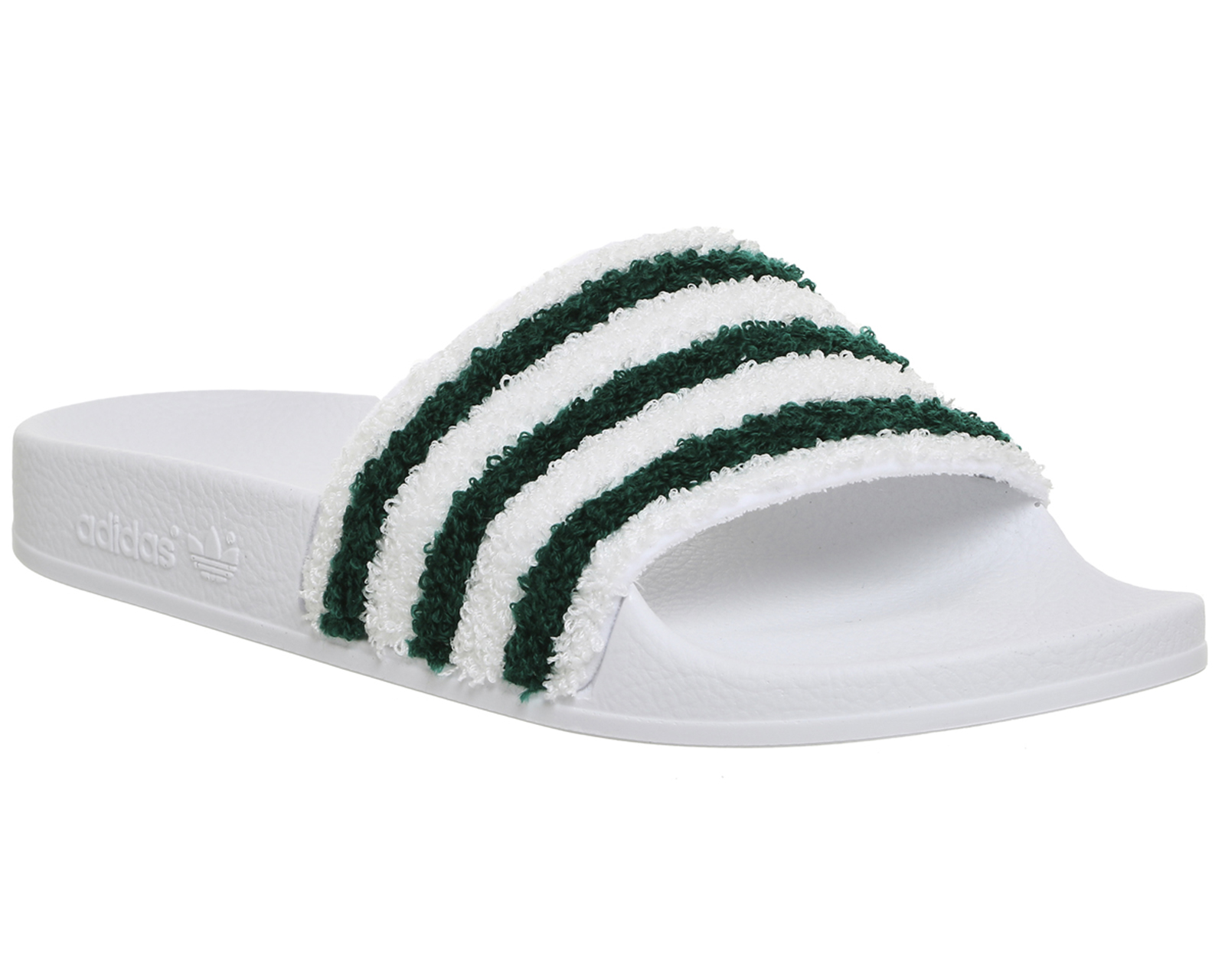 adidas sliders green and white