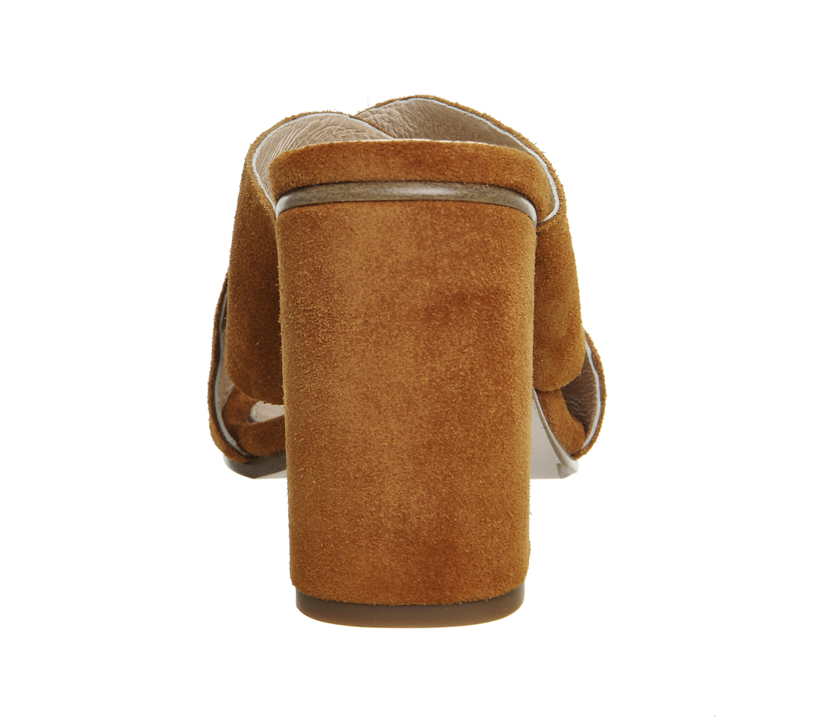 OFFICEAssume Square Toe Cross Strap MulesTan Suede