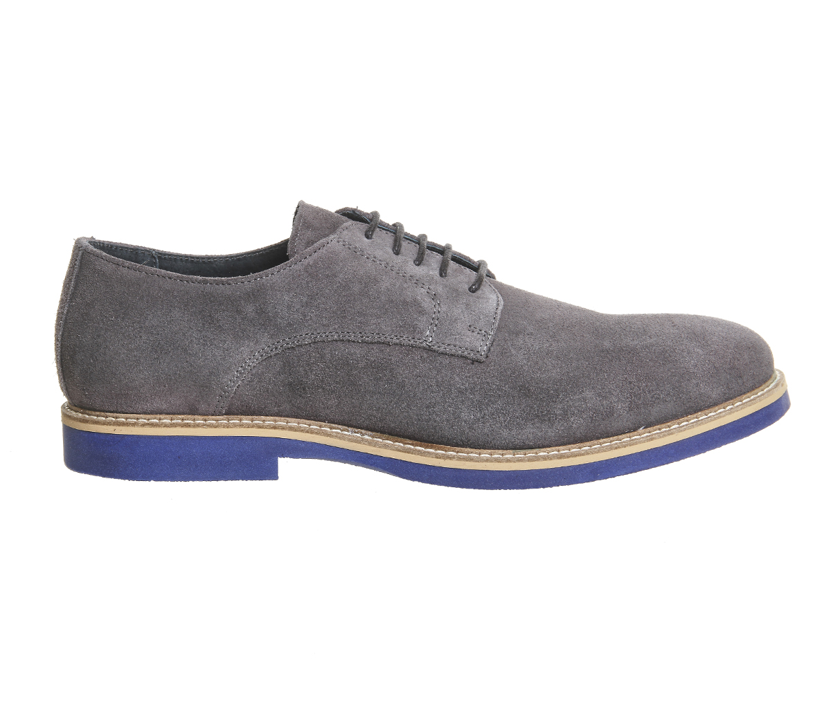 Ask the Missus Denver Derby Grey Suede Blue Sole - Men's Casual Shoes