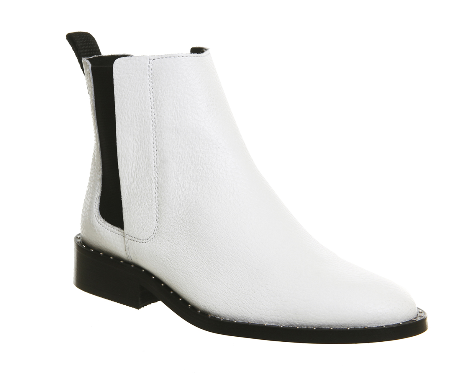 white chelsea ankle boots