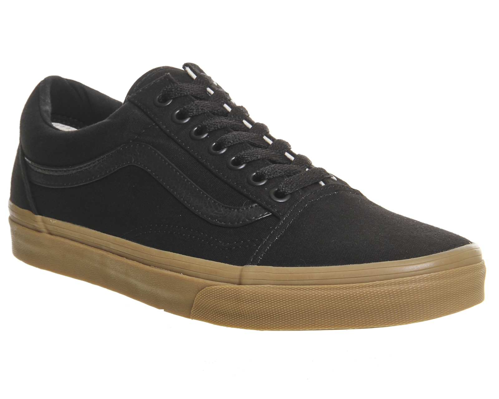 all black vans with gum sole