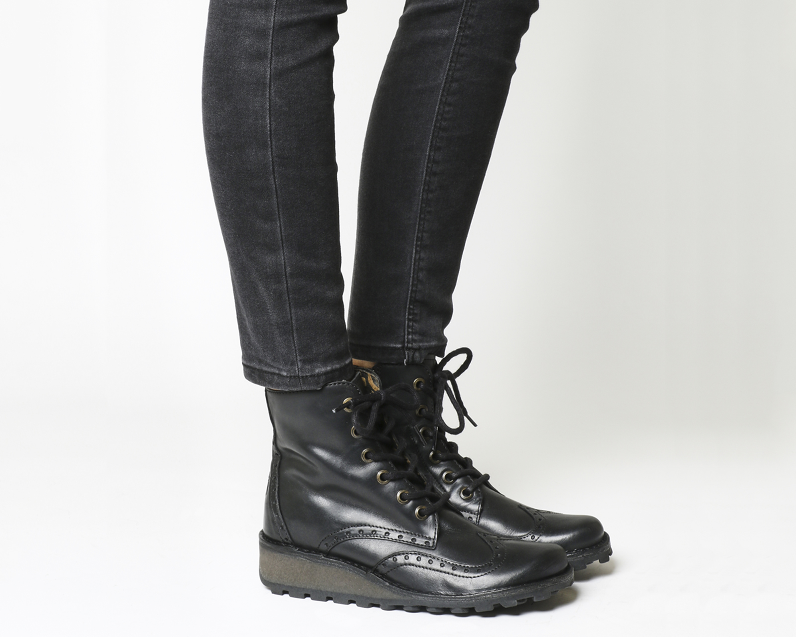 Fly London Marl Lace Up Boots Black 