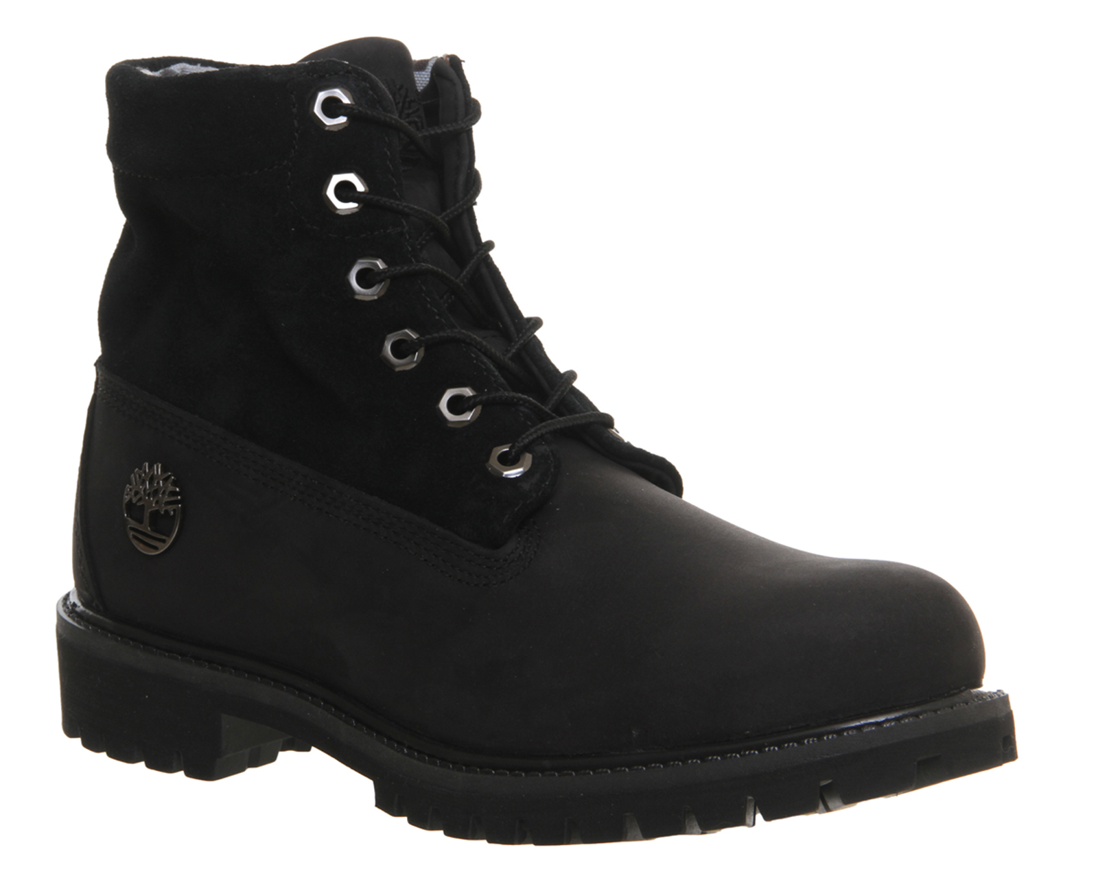 timberland black roll top boots