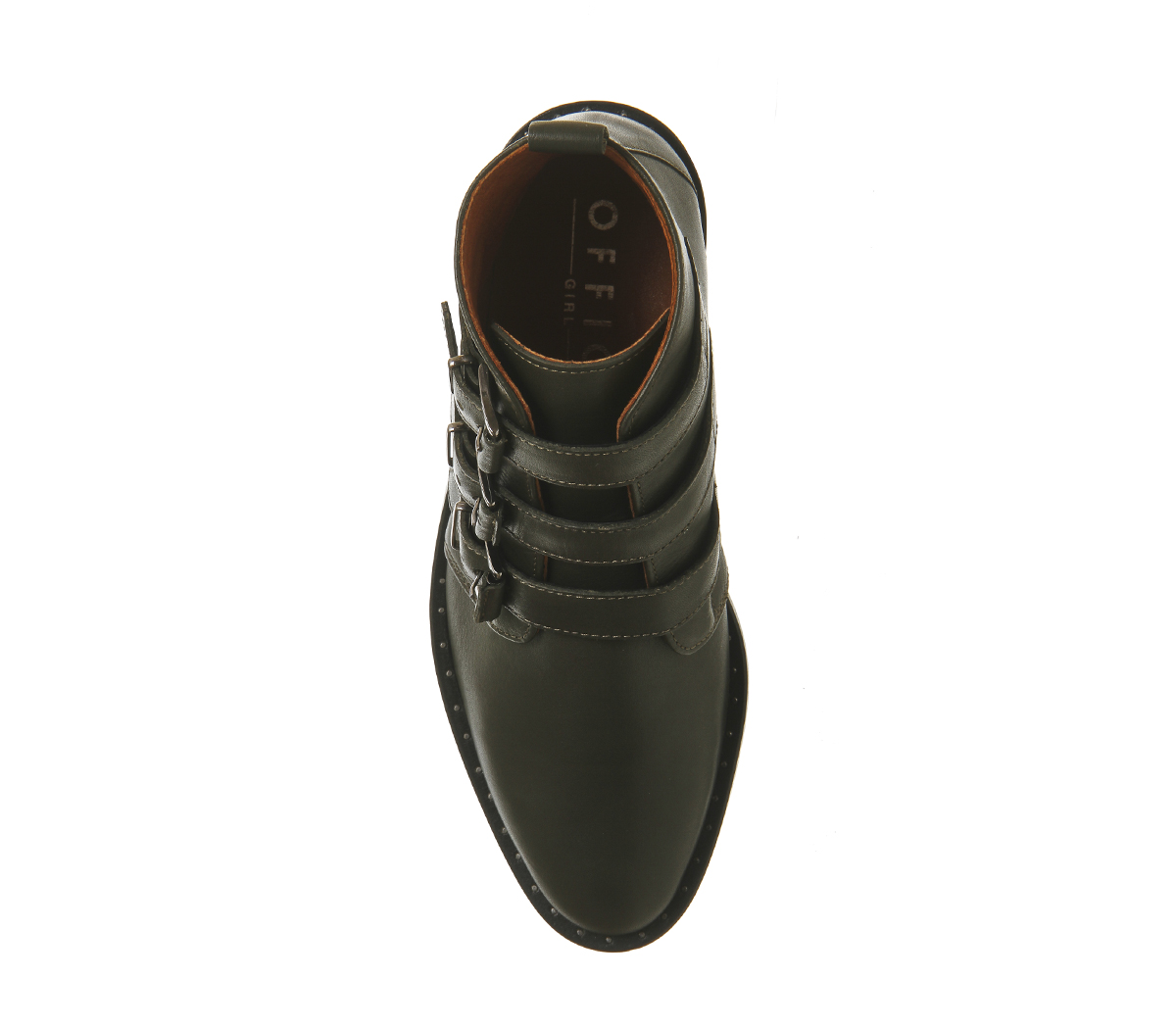 OFFICELock Down Buckle BootsOlive Leather