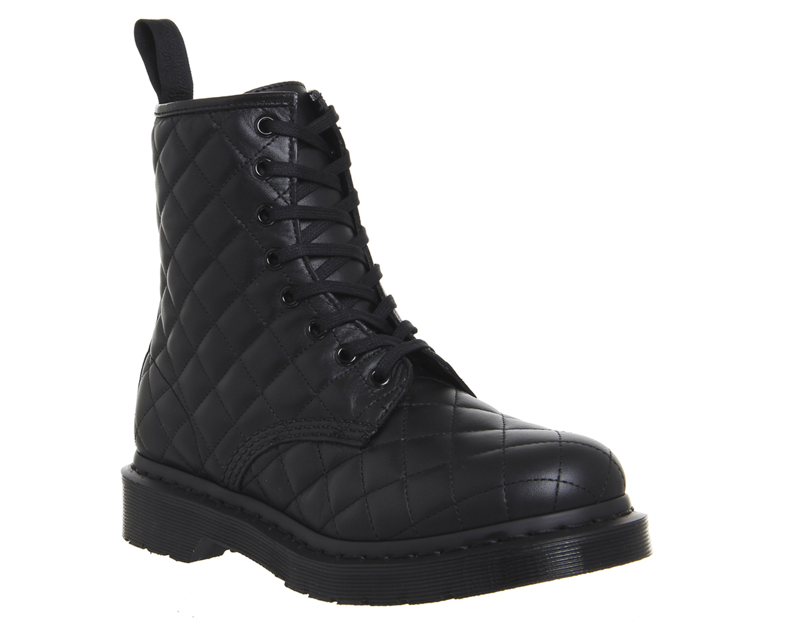 Dr. Martens8 Eyelet Lace Up BootsBlack Quilted Leather