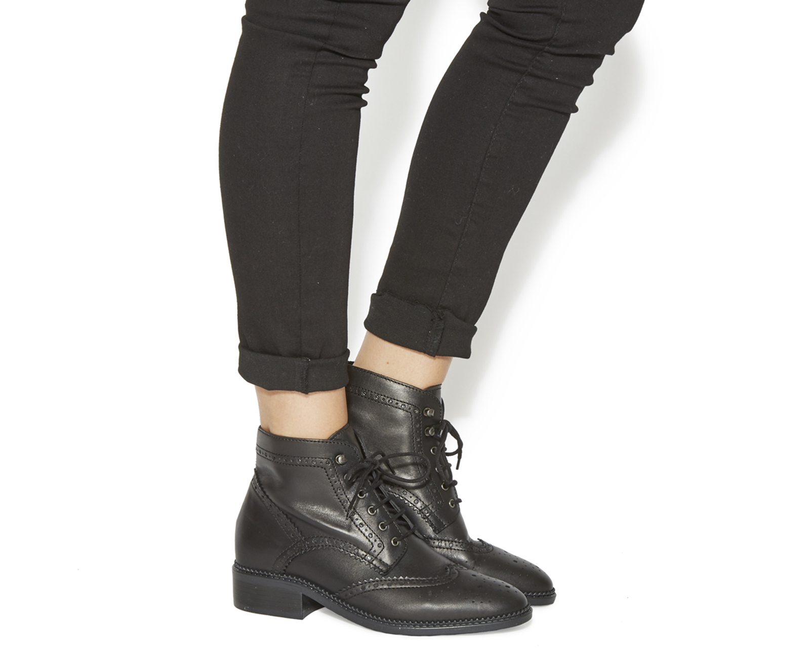 black lace up ankle boots for women