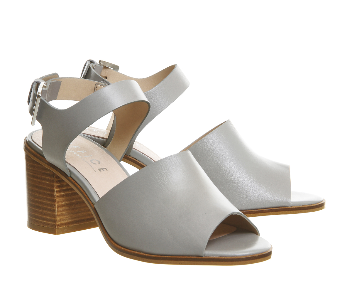 OFFICEFelicia Block Heel SandalsGrey Leather