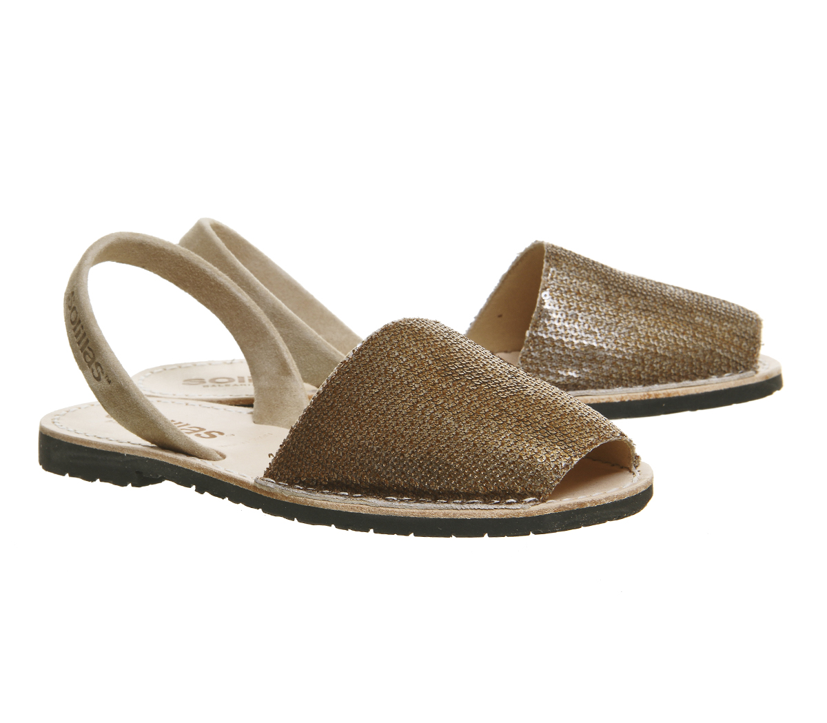 Solillas Solillas Sandals Dusted Gold Sequins Leather - Women’s Sandals