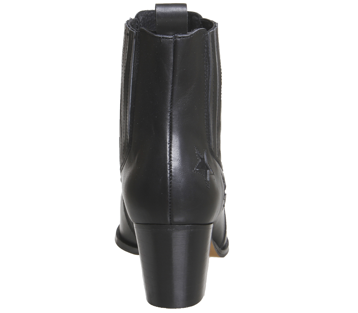 OFFICEAstronomy Western Ankle BootsBlack Leather With Suede