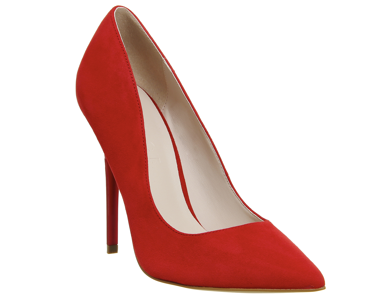 Office Shop Point Court Shoes Red Suede 