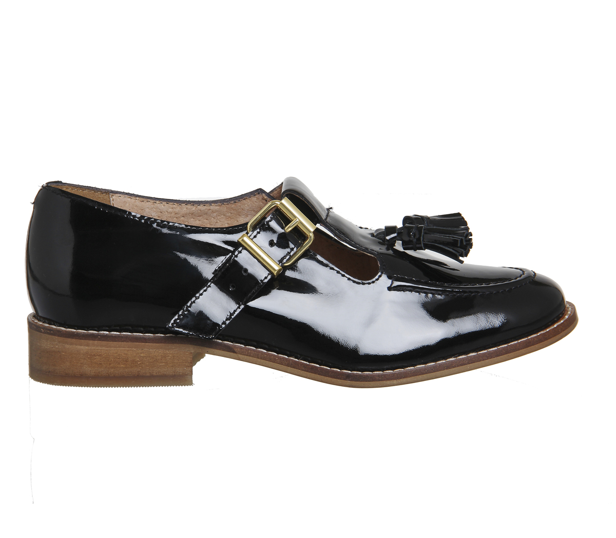 OFFICEDolly Tassel T BarBlack Patent Leather