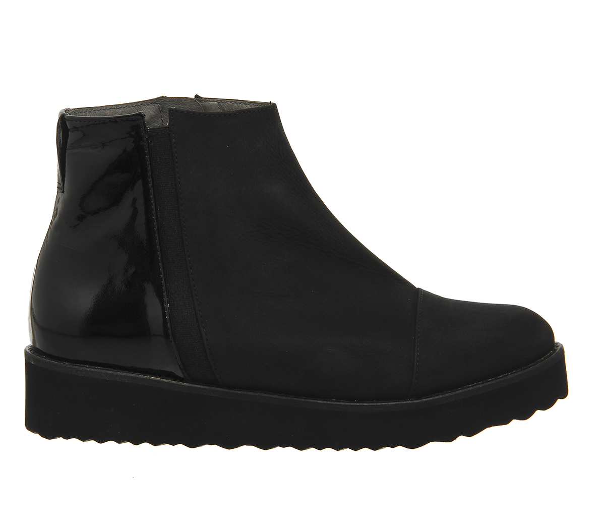 Gaimo for OFFICEBella Flatform BootBlack Patent Nubuck