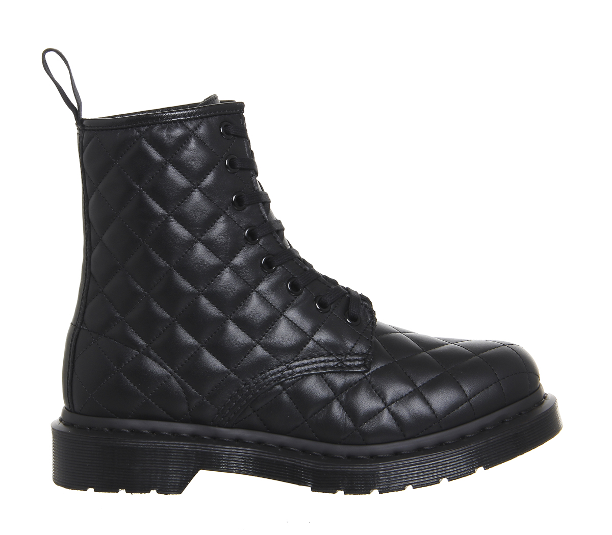 Dr. Martens8 Eyelet Lace Up BootsBlack Quilted Leather