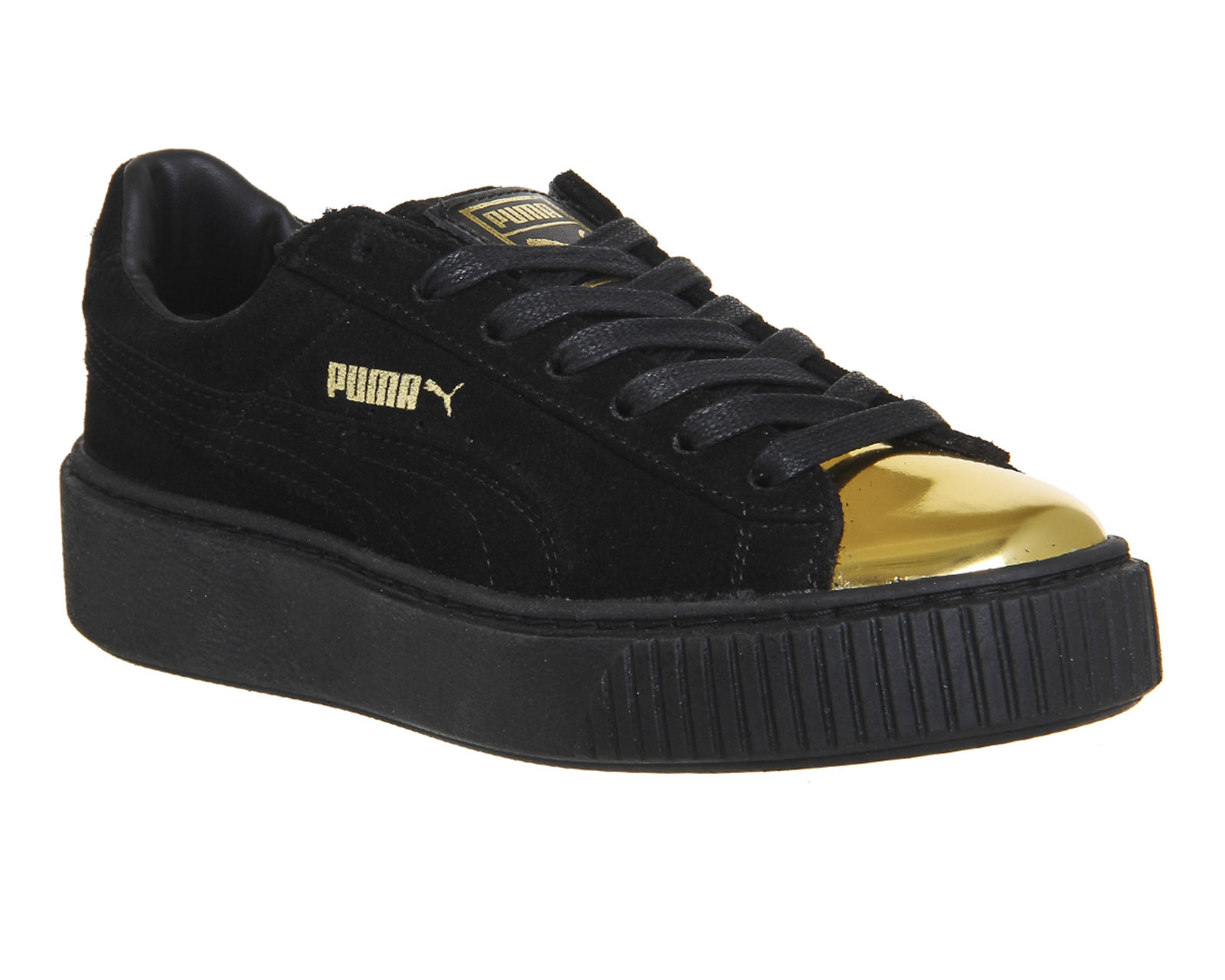 puma creepers black and gold