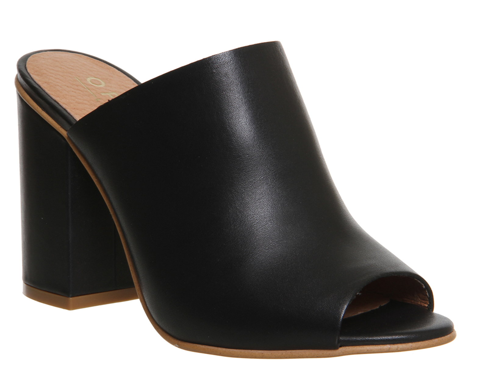 black leather high heel pumps