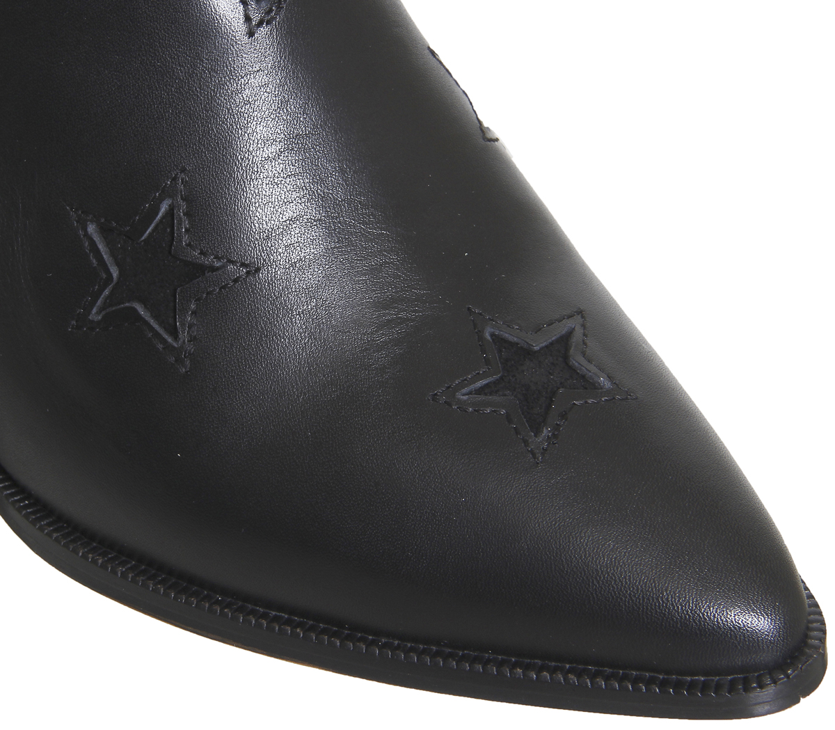 OFFICEAstronomy Western Ankle BootsBlack Leather With Suede