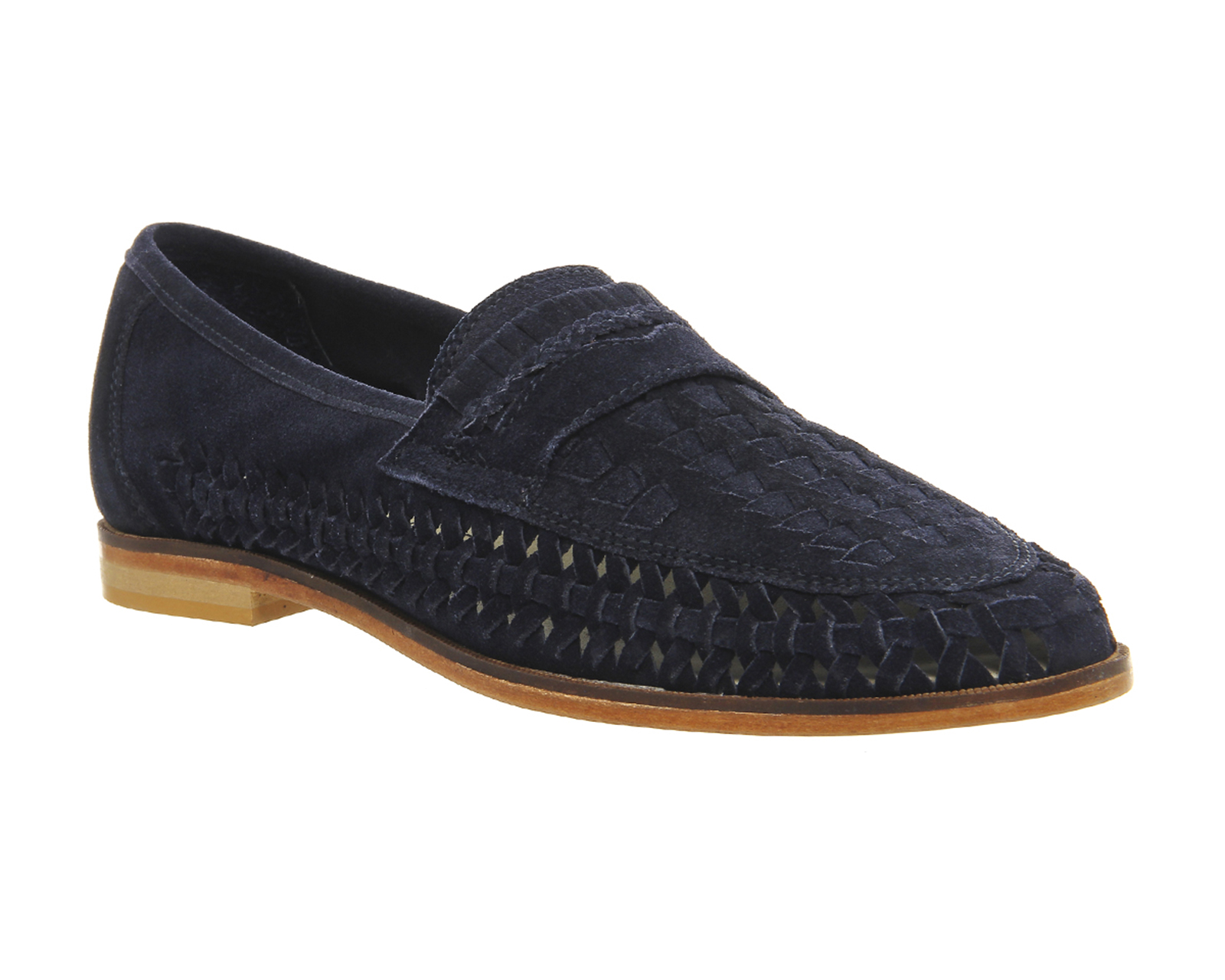 OFFICEBow Weave Slip On LoafersNavy Suede