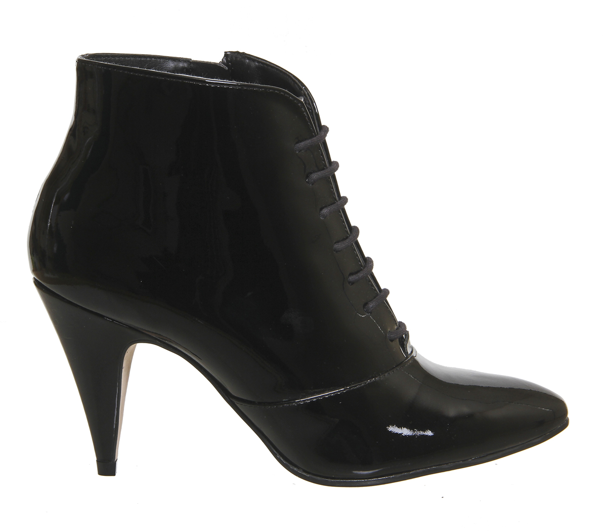OFFICE Lauper Lace Up Boots Black Patent - Women's Ankle Boots