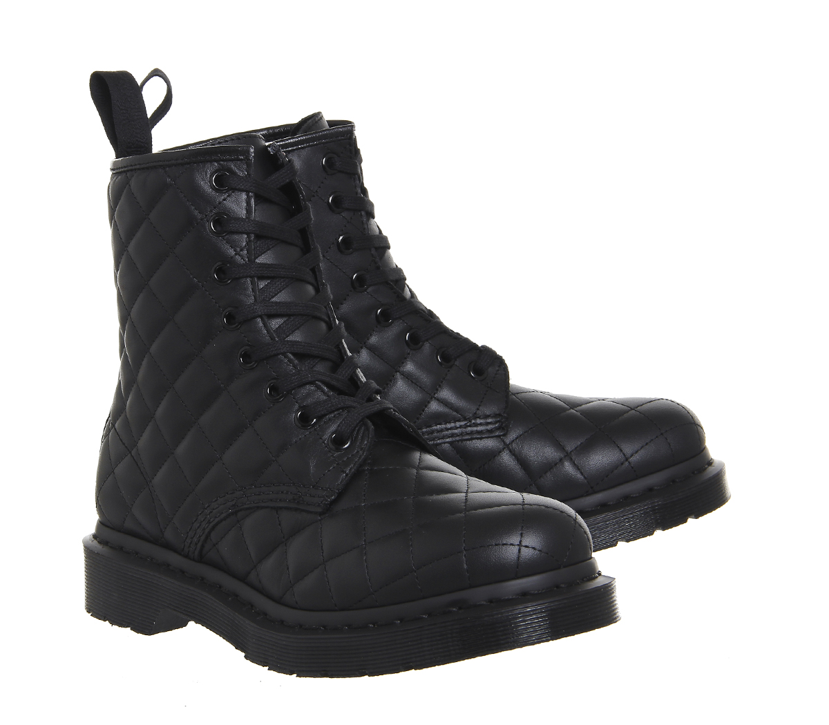 Dr. Martens8 Eyelet Lace Up BootsBlack Quilted Leather
